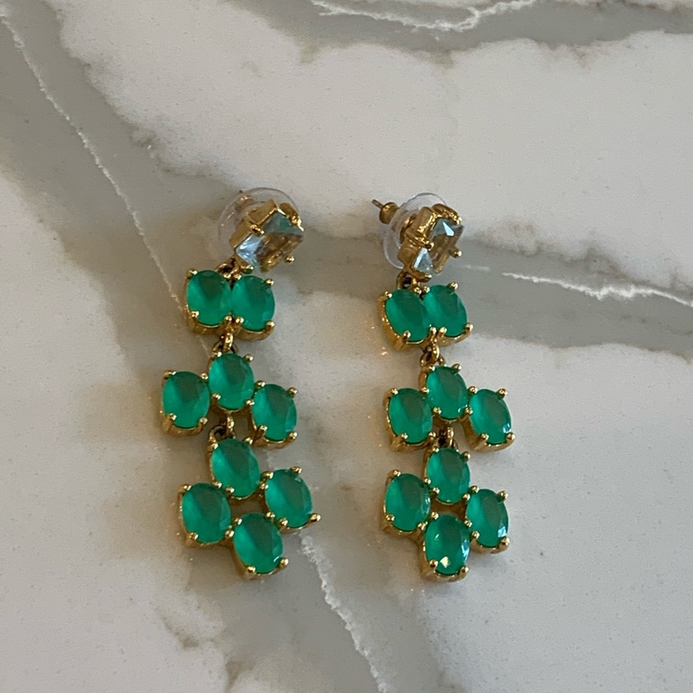kate spade green stone earrings